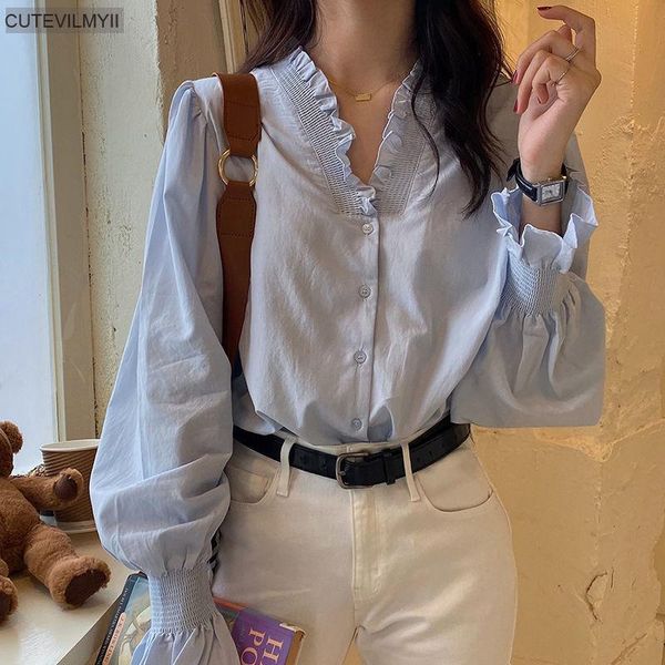 women's blouses & shirts korean style v neck long sleeve women solid color all-match blouse single breasted casual loose blusas 5302, White
women's blouses & shirts korean style v neck long sleeve women solid color all-match blouse single breasted casual loose blusas 5302, White