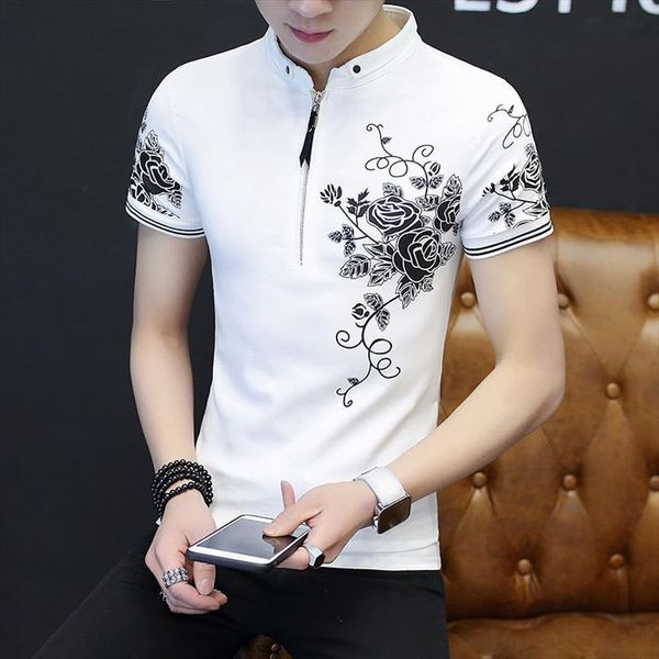 short sleeved summer korean leisure mens t shirts youth streetwear white, White;black
short sleeved summer korean leisure mens t shirts youth streetwear white, White;black