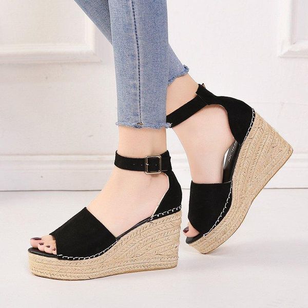 summer women's sandals gladiator ladies wedges with buckle platform casual shoes rope light bottom fish mouth, Black
summer women's sandals gladiator ladies wedges with buckle platform casual shoes rope light bottom fish mouth, Black
