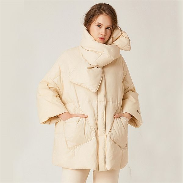 winter loose down jacket women 90% white duck coat round neck thick parkas female warm snow outwear up scarf 210430, Black
winter loose down jacket women 90% white duck coat round neck thick parkas female warm snow outwear up scarf 210430, Black