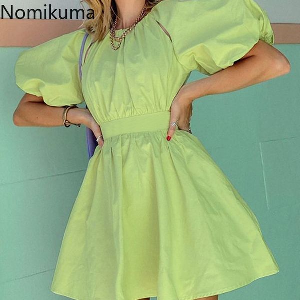 nomikuma backless sweet women dress korean puff sleeve o-neck vestido femme summer new slim waist a-line dresses 6g441 210427, Black;gray
nomikuma backless sweet women dress korean puff sleeve o-neck vestido femme summer new slim waist a-line dresses 6g441 210427, Black;gray