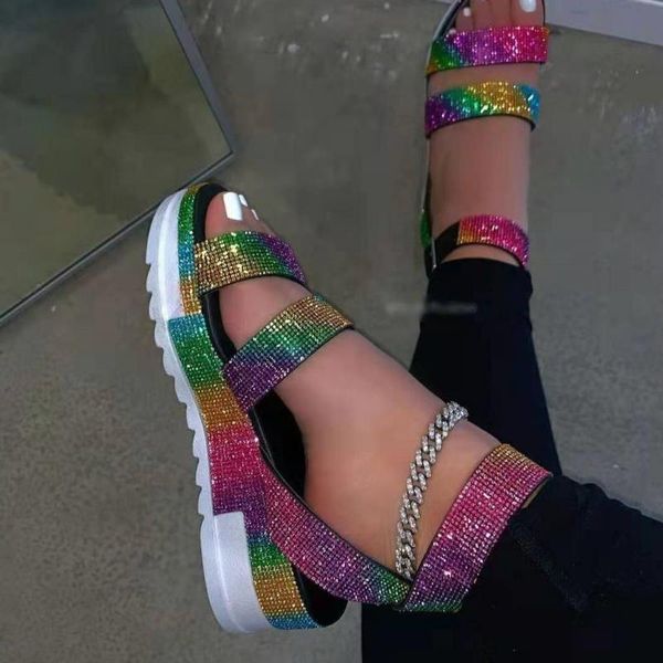 women sandals 2021 summer rhinestone slippers shoes open toe outdoor plus size 36-43 sandalia plataforma zapato mujer, Black
women sandals 2021 summer rhinestone slippers shoes open toe outdoor plus size 36-43 sandalia plataforma zapato mujer, Black
