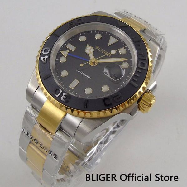 wristwatches sapphire crystal 40mm black dial gold plated gmt function luminous marks automatic movement men's watch, Slivery;brown
wristwatches sapphire crystal 40mm black dial gold plated gmt function luminous marks automatic movement men's watch, Slivery;brown