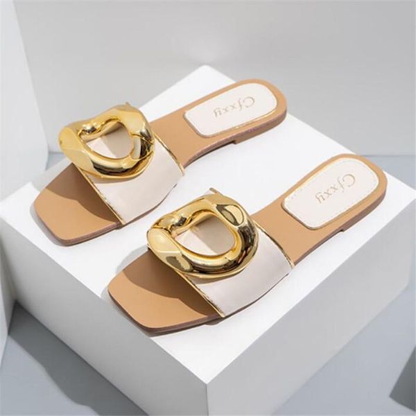slippers summer women's flats metal chain ladies slides square toe flip flops woman beach slipper slip on female shoes, Black
slippers summer women's flats metal chain ladies slides square toe flip flops woman beach slipper slip on female shoes, Black