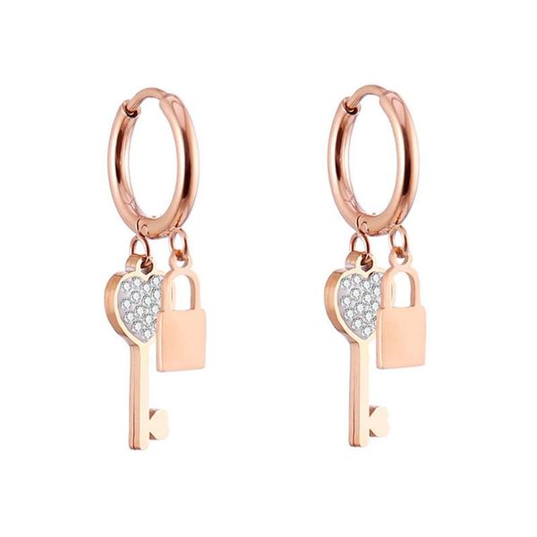 hoop & huggie luxury stainless steel key with lock earrings rose gold crystal heart tassel ear clip korean jewelry friendship gift, Golden;silver
hoop & huggie luxury stainless steel key with lock earrings rose gold crystal heart tassel ear clip korean jewelry friendship gift, Golden;silver