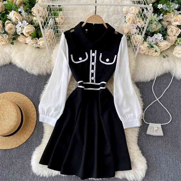 lady fashion a-line dress women autumn and winter hollow color matching slim black long sleeve vestidos q487 210527, Black;gray
lady fashion a-line dress women autumn and winter hollow color matching slim black long sleeve vestidos q487 210527, Black;gray