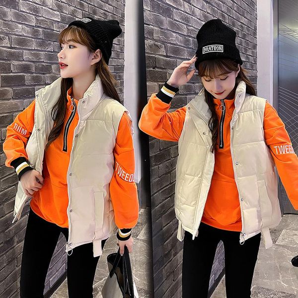 women's vests autumn winter women waistcoat vest 2021 casual stand collar sleeveless hooded thick warm padded outwear coat, Black;white
women's vests autumn winter women waistcoat vest 2021 casual stand collar sleeveless hooded thick warm padded outwear coat, Black;white