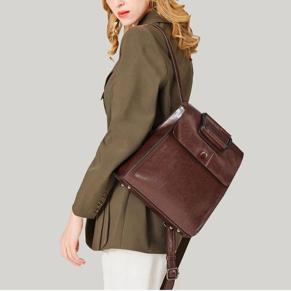 evening bags 100% genuine leather backpack for girls lapschool pack female fashion knapsack vintage casual women oil wax cowhide rucksac
evening bags 100% genuine leather backpack for girls lapschool pack female fashion knapsack vintage casual women oil wax cowhide rucksac