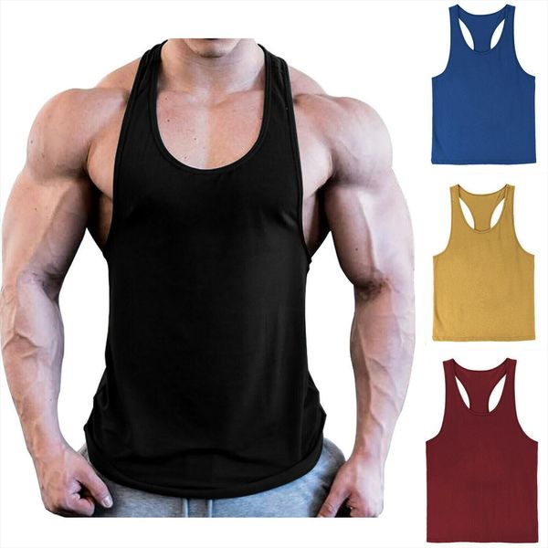 men gym singlet stringer muscle tank fitness sport shirt y back racer workout vest, White;black
men gym singlet stringer muscle tank fitness sport shirt y back racer workout vest, White;black