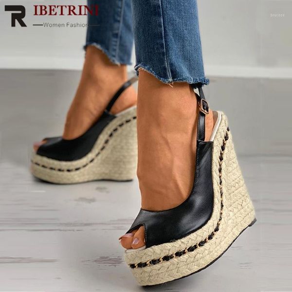 sandals ribetrini ins women flax wedges shoes high heels buckle strap peep toe colorblock 20211, Black
sandals ribetrini ins women flax wedges shoes high heels buckle strap peep toe colorblock 20211, Black
