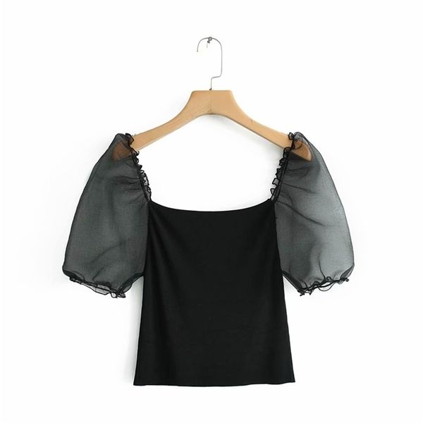 women fashion puff sleeve patchwork knitted blouse shirt streetwear slimming blusas chic retro black ls3805 210420, White
women fashion puff sleeve patchwork knitted blouse shirt streetwear slimming blusas chic retro black ls3805 210420, White