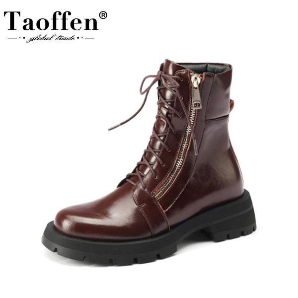 boots taoffen shoes real leather ankle for women platform short cool winter fashion female footwear size 34-43, Black
boots taoffen shoes real leather ankle for women platform short cool winter fashion female footwear size 34-43, Black