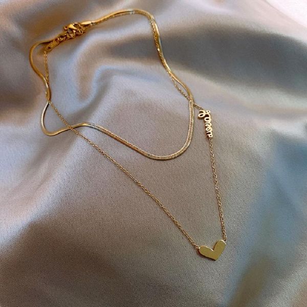 chains sipengjell classic peach heart double gold titanium steel short necklace for woman fashion girl's clavicle chain jewelry, Silver
chains sipengjell classic peach heart double gold titanium steel short necklace for woman fashion girl's clavicle chain jewelry, Silver