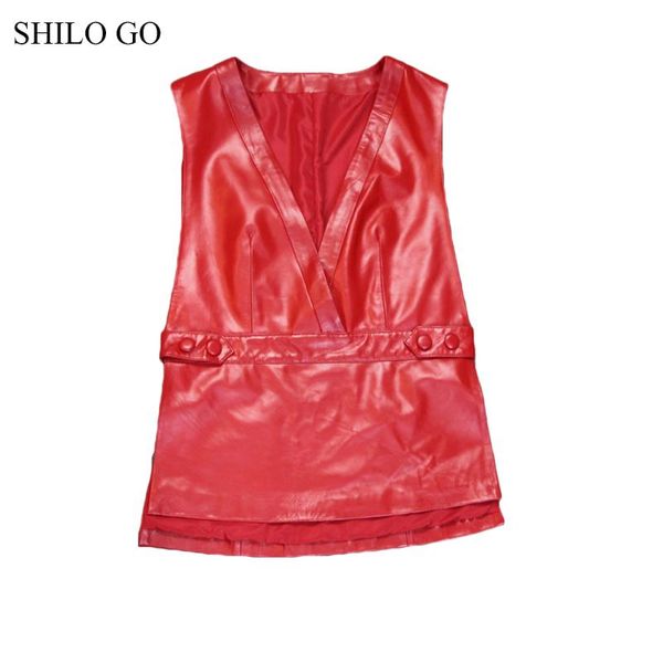 women's vests shilo go leather vest womens spring fashion sheepskin genuine v neck side button office lady casual red, Black;white
women's vests shilo go leather vest womens spring fashion sheepskin genuine v neck side button office lady casual red, Black;white