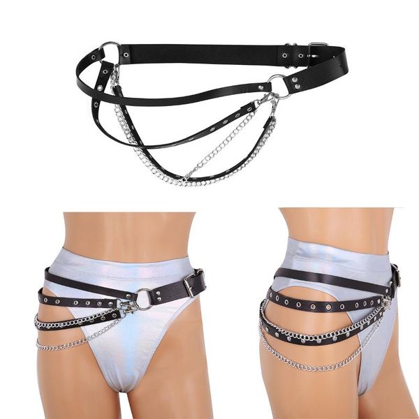 belts women gothic punk waist belt fashion metal chain waistband strap adjustable leather harness garter girdle costume accessory, Black;brown
belts women gothic punk waist belt fashion metal chain waistband strap adjustable leather harness garter girdle costume accessory, Black;brown