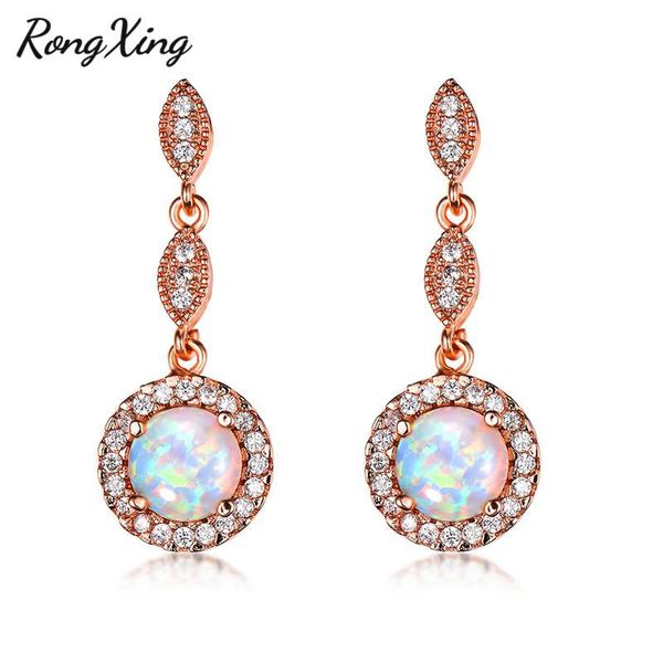 dangle & chandelier rongxing chic round white/blue fire opal drop earrings for women vintage fashion rose gold filled mystic birthstone earr, Silver 
dangle & chandelier rongxing chic round white/blue fire opal drop earrings for women vintage fashion rose gold filled mystic birthstone earr, Silver