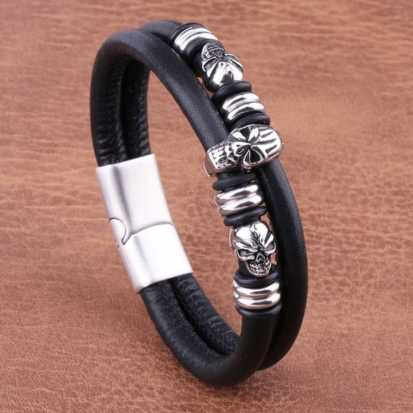 charm bracelets men's 6mm leather woven bracelet titanium steel casting domineering mink snap clasp, Golden;silver
charm bracelets men's 6mm leather woven bracelet titanium steel casting domineering mink snap clasp, Golden;silver