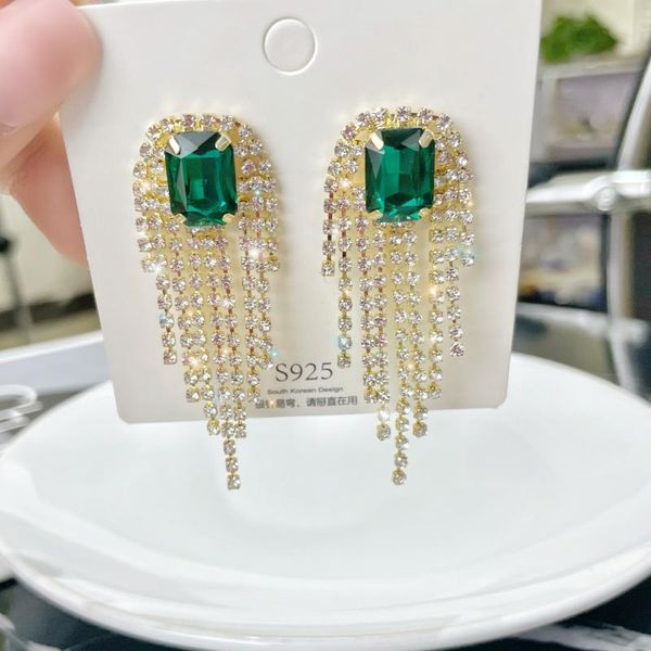 dangle & chandelier long tassel full rhinestone drop earrings for women square pearl geometric fashion jewelry, Silver 
dangle & chandelier long tassel full rhinestone drop earrings for women square pearl geometric fashion jewelry, Silver