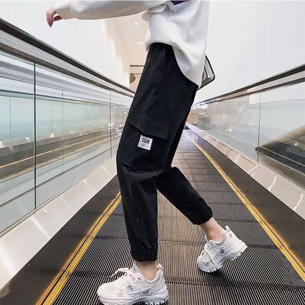 black cargo pants women fashion 2021 pockets patchwork hippie trousers womens high waist streetwear casual ladies women's & capris, Black;white
black cargo pants women fashion 2021 pockets patchwork hippie trousers womens high waist streetwear casual ladies women's & capris, Black;white
