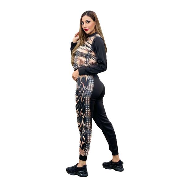 womens tracksuits sportswear fashion printing two-piece round neck pullover blouse + pants black patchwork two-piece suit, Gray
womens tracksuits sportswear fashion printing two-piece round neck pullover blouse + pants black patchwork two-piece suit, Gray