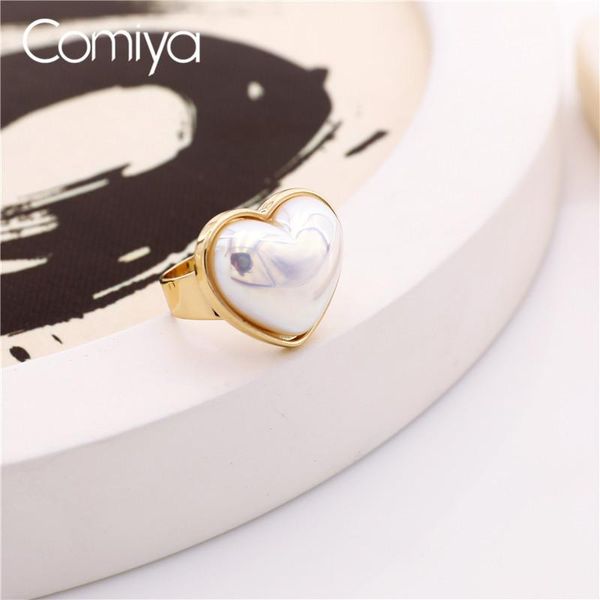 cluster rings comiya korean boho stylish steampunk accessories zinc alloy gold color party ring for women big heart acrylic pearl bague, Golden;silver
cluster rings comiya korean boho stylish steampunk accessories zinc alloy gold color party ring for women big heart acrylic pearl bague, Golden;silver