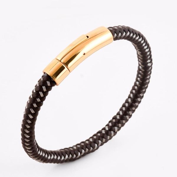 men stainless steel vintage quality gold clasp leather bangle fashion hiphop bracelet jewelry wholesale&dropship, Black
men stainless steel vintage quality gold clasp leather bangle fashion hiphop bracelet jewelry wholesale&dropship, Black