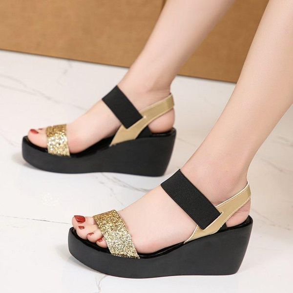 sandals 2021 large size sequin open toe wedges one-word buckle women korean fashion sexy, Black
sandals 2021 large size sequin open toe wedges one-word buckle women korean fashion sexy, Black