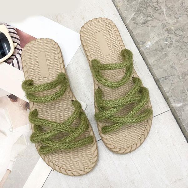 slippers straw rope women's sandals 2021 casual flat korean wild lightweight comfortable beach flip flops, Black
slippers straw rope women's sandals 2021 casual flat korean wild lightweight comfortable beach flip flops, Black