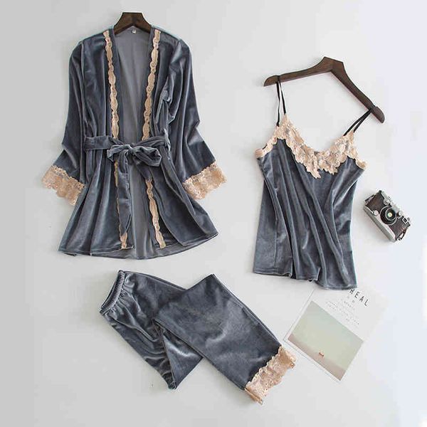 women's sleepwear women fashion solid pleuche lace crochet cardigan suits camisole pants 3pcs pajamas sets sleep lounge pijama pyj, Black;red
women's sleepwear women fashion solid pleuche lace crochet cardigan suits camisole pants 3pcs pajamas sets sleep lounge pijama pyj, Black;red