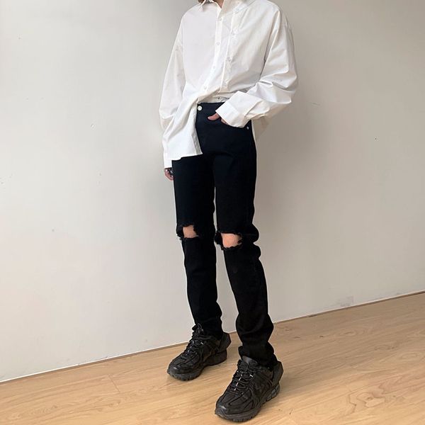 men knee holes black male streetwear hip hop slim fit denim pant high street jeans ny casual straight full length, Blue
men knee holes black male streetwear hip hop slim fit denim pant high street jeans ny casual straight full length, Blue