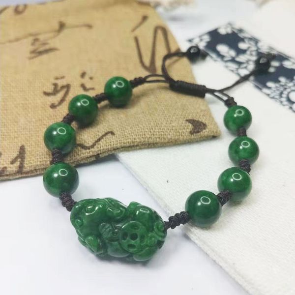natural gan qing jade pixiu bracelet with 8mm round beads and lucky brave troops charms jewelry for women & men, Black;brown
natural gan qing jade pixiu bracelet with 8mm round beads and lucky brave troops charms jewelry for women & men, Black;brown
