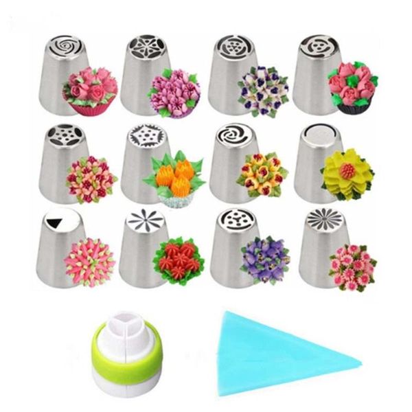 baking & pastry tools 14pcs tulip cake decorating russian piping nozzles icing large stainless steel tips converter
baking & pastry tools 14pcs tulip cake decorating russian piping nozzles icing large stainless steel tips converter