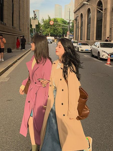 women's trench coats 2021 spring autumn simple solid double-breasted windbreaker korean fashion casual adjustable waist button loose lo, Tan;black
women's trench coats 2021 spring autumn simple solid double-breasted windbreaker korean fashion casual adjustable waist button loose lo, Tan;black