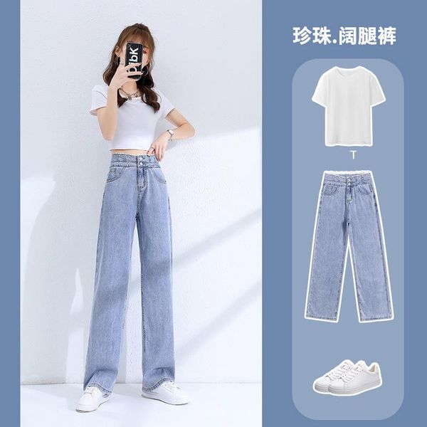 women's jeans 2021 summer women pearl high waist light blue beading cotton thin denim wide leg pants girls slim fit long trousers
women's jeans 2021 summer women pearl high waist light blue beading cotton thin denim wide leg pants girls slim fit long trousers