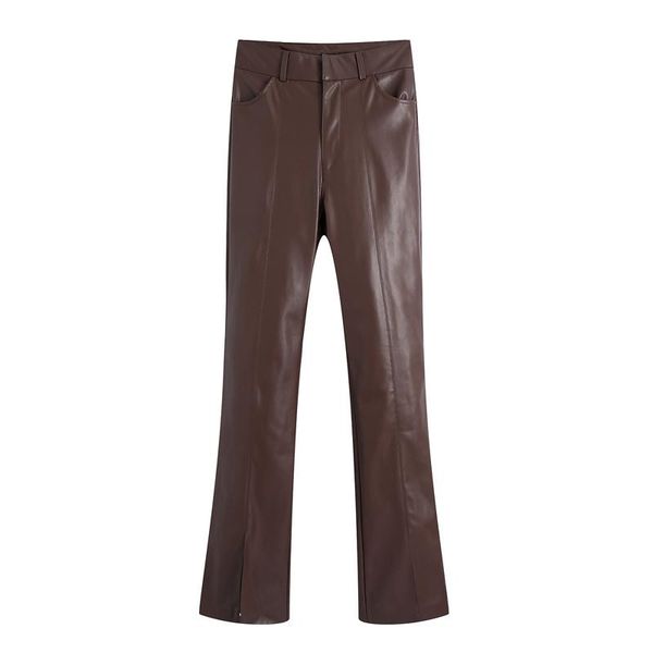 women's pants & capris women 2021 za fashion with slit faux leather vintage high waist zipper female trousers mujer, Black;white
women's pants & capris women 2021 za fashion with slit faux leather vintage high waist zipper female trousers mujer, Black;white