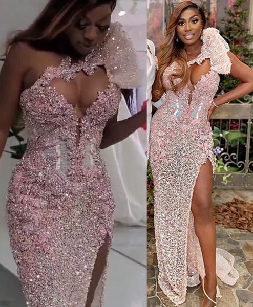 2022 plus size arabic aso ebi pink luxurious mermaid prom dresses lace beaded one shoulder evening formal party second reception gowns dress, Black
2022 plus size arabic aso ebi pink luxurious mermaid prom dresses lace beaded one shoulder evening formal party second reception gowns dress, Black