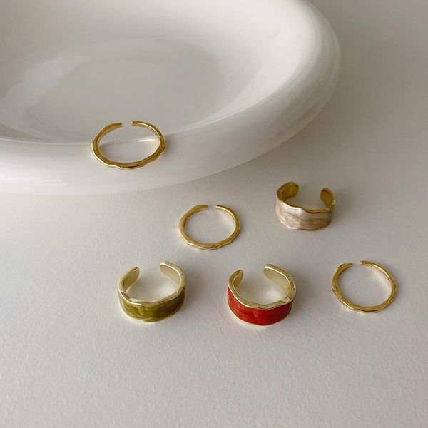 cluster rings 2pcs colorful irregular wave enamel glaze metal opening ring for women girls party adjustable wedding simple retro jewelry, Golden;silver
cluster rings 2pcs colorful irregular wave enamel glaze metal opening ring for women girls party adjustable wedding simple retro jewelry, Golden;silver