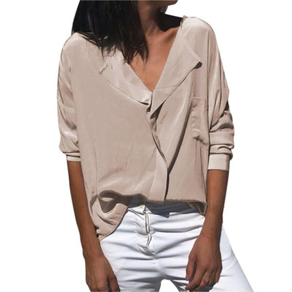 women's blouses & shirts loose casual long sleeve satin plus size elegent work wear v-collar chiffon blouse 12418 pyi9, White
women's blouses & shirts loose casual long sleeve satin plus size elegent work wear v-collar chiffon blouse 12418 pyi9, White