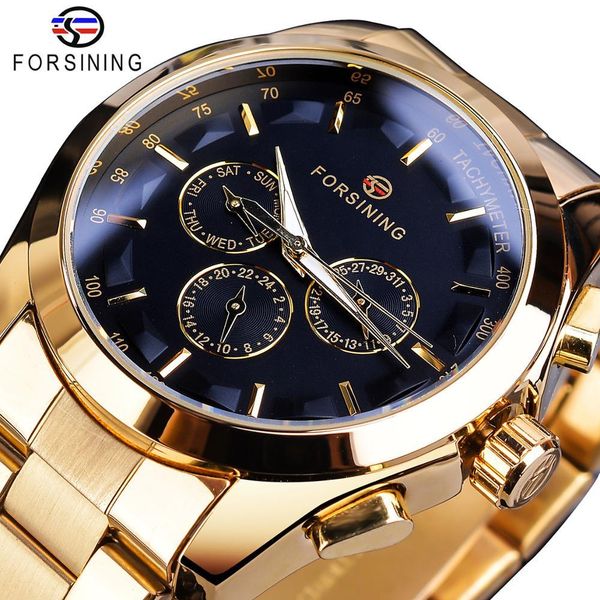 watches forsining black business mechanical men watch automatic 3 sub dial date golden steel band dress wristwatch clock hour time reloj, Slivery;brown
watches forsining black business mechanical men watch automatic 3 sub dial date golden steel band dress wristwatch clock hour time reloj, Slivery;brown