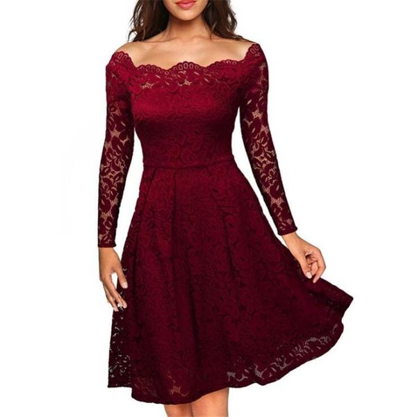 casual dresses robe femme embroidery vintage lace dress women off shoulder long sleeve evening party a line e428, Black;gray
casual dresses robe femme embroidery vintage lace dress women off shoulder long sleeve evening party a line e428, Black;gray