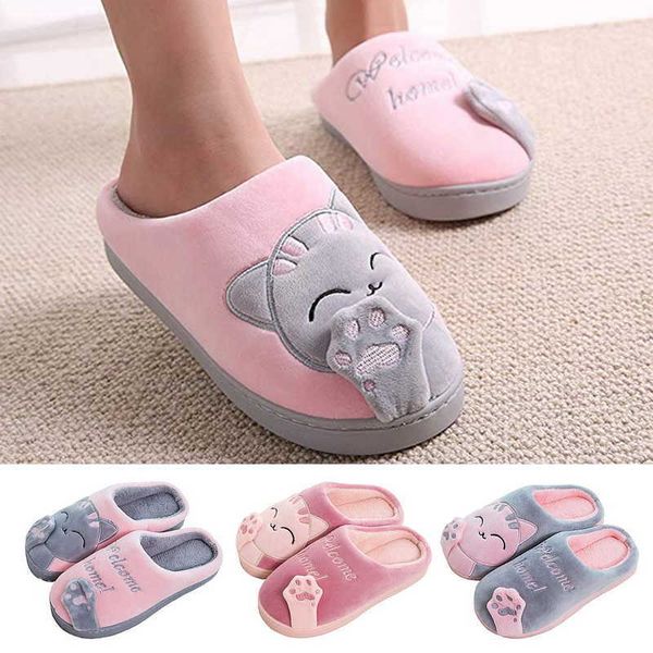 2021 winter indoor warm home slippers couples bedroom cartoon cat non-slip soft bottom women and men home slippers y0804, Black
2021 winter indoor warm home slippers couples bedroom cartoon cat non-slip soft bottom women and men home slippers y0804, Black