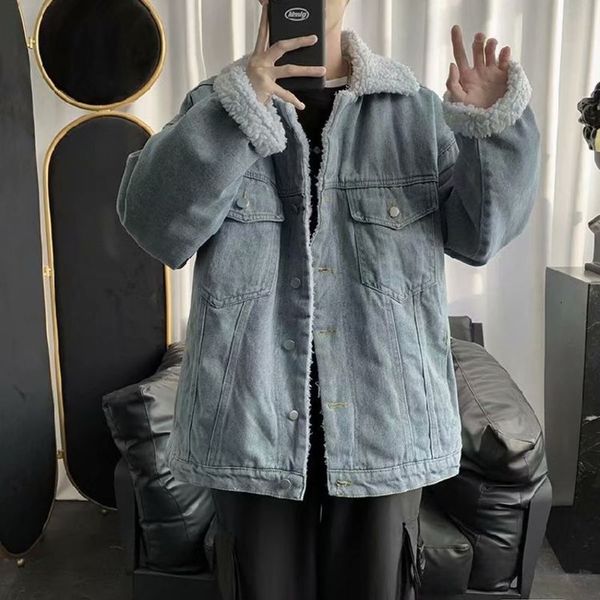 men's jackets winter thick denim jacket warm fashion casual lamb fur coat men wild loose korean short mens clothes m-2xl dhpw, Black;brown
men's jackets winter thick denim jacket warm fashion casual lamb fur coat men wild loose korean short mens clothes m-2xl dhpw, Black;brown