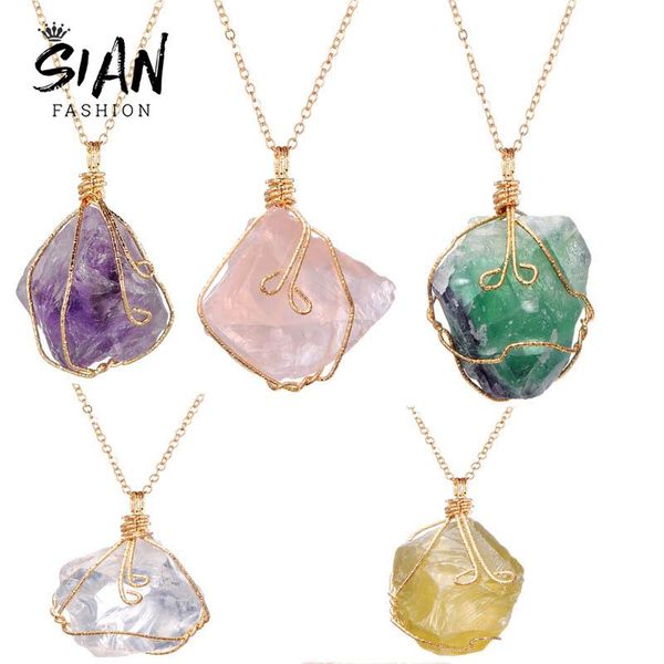chains trendy irregular natural stone necklace purple crystal pink rose quartz pendant clavicle jewelry gifts, Silver
chains trendy irregular natural stone necklace purple crystal pink rose quartz pendant clavicle jewelry gifts, Silver