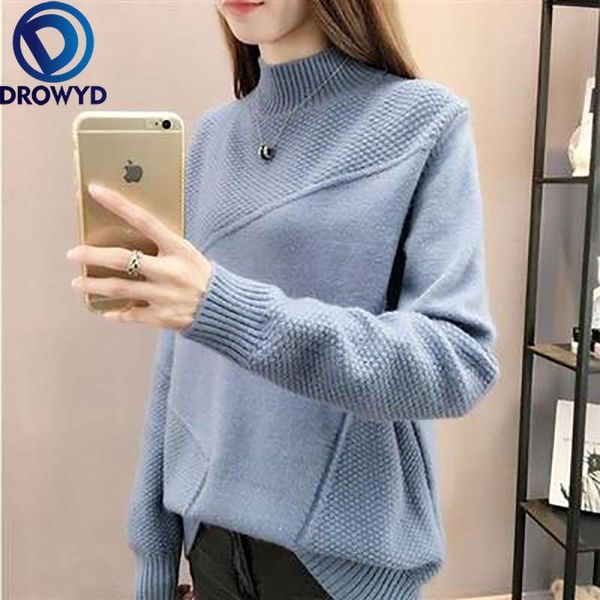 women's sweaters multicolor vintage turtelneck sweater women fall soft cotton loose knitted tide thick winter korean casual simple chic, White;black
women's sweaters multicolor vintage turtelneck sweater women fall soft cotton loose knitted tide thick winter korean casual simple chic, White;black