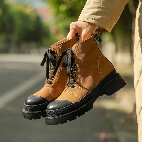 winter boots women canvas grain cowhide ankle boots women boots with round toe lace up chunky heel platform shoes 210507, Black
winter boots women canvas grain cowhide ankle boots women boots with round toe lace up chunky heel platform shoes 210507, Black