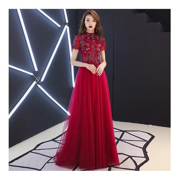 elegant embroidery flower evening dress temperament a-line banquet stand collar party noble slim maxi mesh ethnic clothing, Red
elegant embroidery flower evening dress temperament a-line banquet stand collar party noble slim maxi mesh ethnic clothing, Red