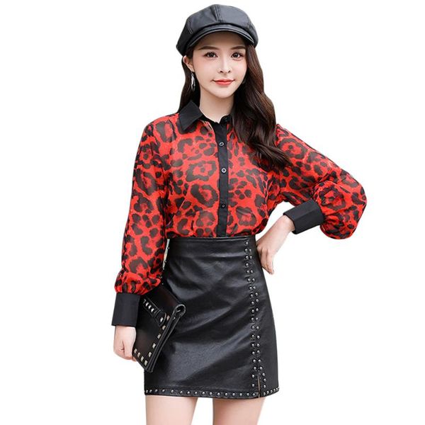 women's blouses & shirts leopard print chiffon blouse long sleeve korean womens and turn down collar ladies office shirt loose plus, White
women's blouses & shirts leopard print chiffon blouse long sleeve korean womens and turn down collar ladies office shirt loose plus, White