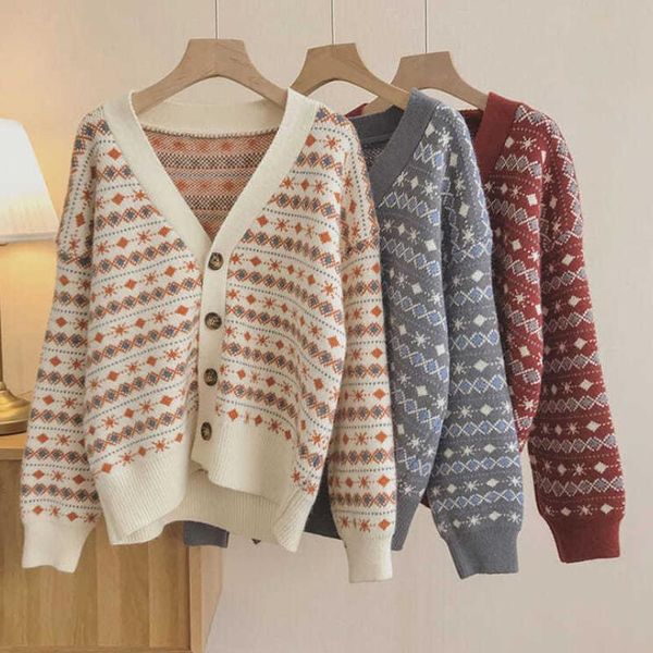 women's knits & tees knitted sweater women retro cardigan winter korean coat fashion v-neck female long sleeve pull femme 2021, White
women's knits & tees knitted sweater women retro cardigan winter korean coat fashion v-neck female long sleeve pull femme 2021, White
