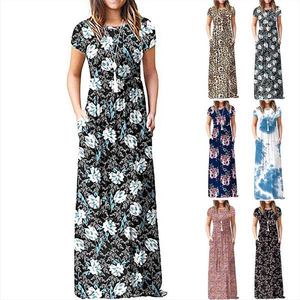 fashion casual summer women dresses short sleeve print loose pockets long sukienka na co dzie vestido trajes robe longue, Black;gray
fashion casual summer women dresses short sleeve print loose pockets long sukienka na co dzie vestido trajes robe longue, Black;gray