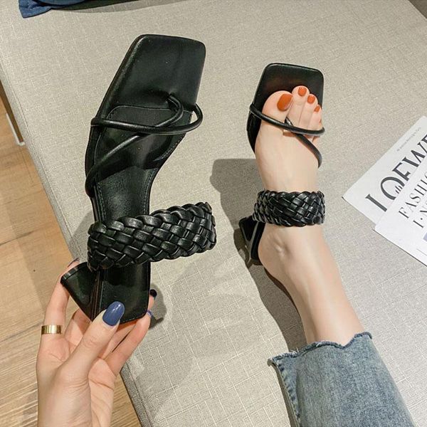 summer women slippers fashion ladies 2021 designer shoes 6cm high heels woven open toe sandals, Black
summer women slippers fashion ladies 2021 designer shoes 6cm high heels woven open toe sandals, Black